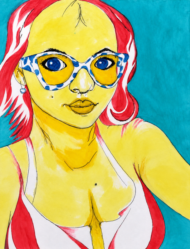 A colorful gaze, 2020, tempera