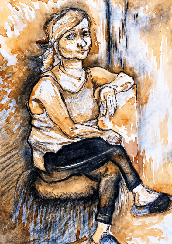 A moment of respite, 2020, Graphite pencil