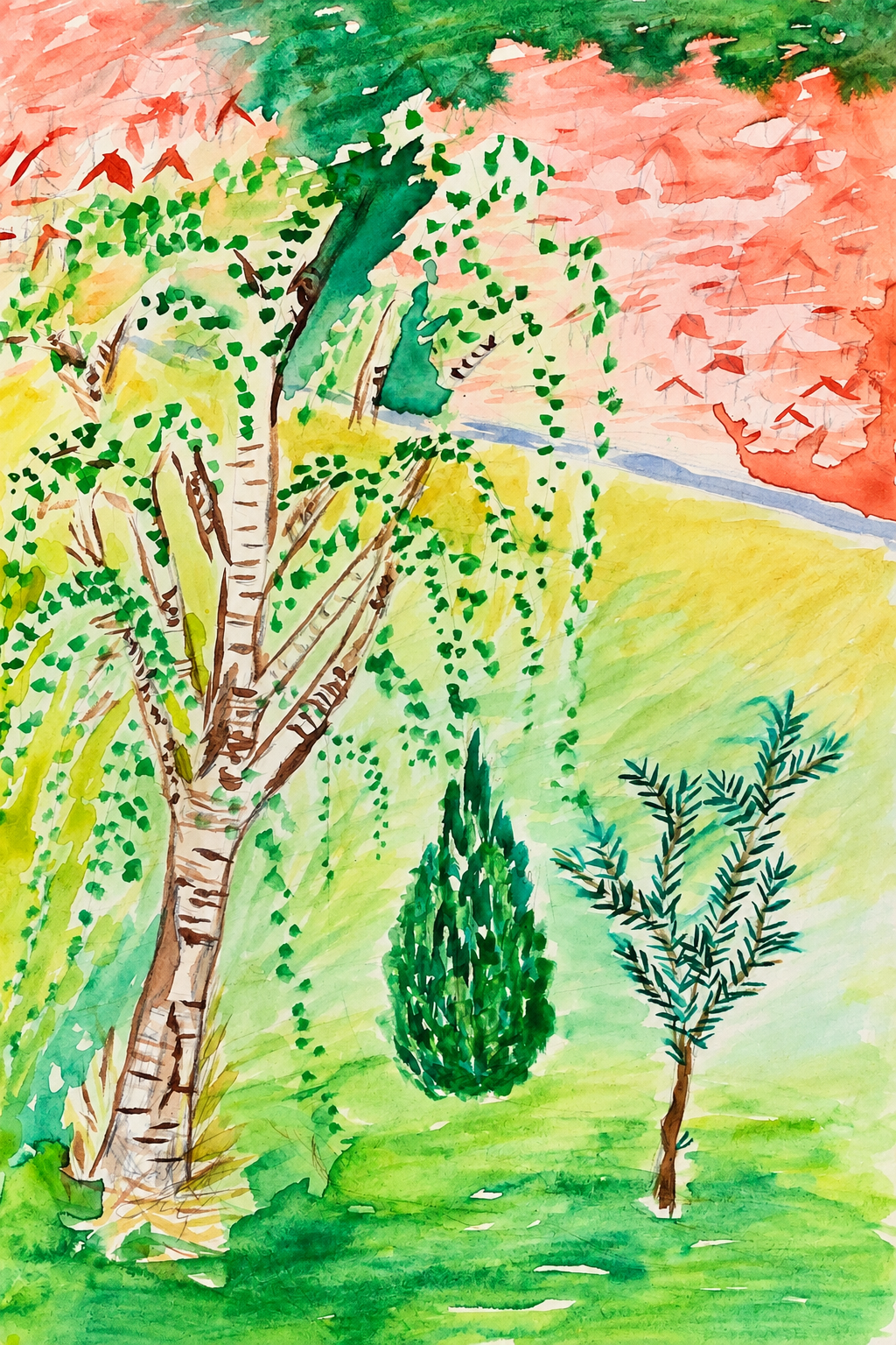A View Through the Foliage, 2016, watercolor
